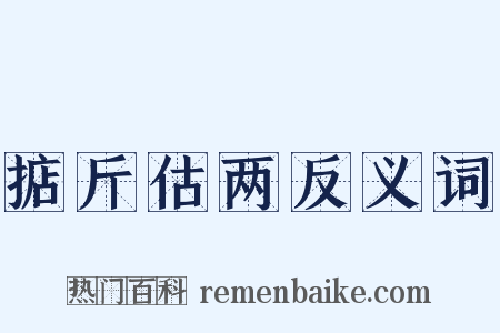 掂斤估两反义词是什么意思的图片